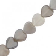 Natural stone bead Heart 10mm Grey opal